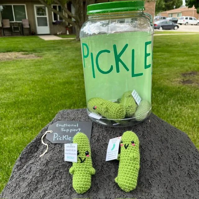 Crocheted Emotional Support Pickle