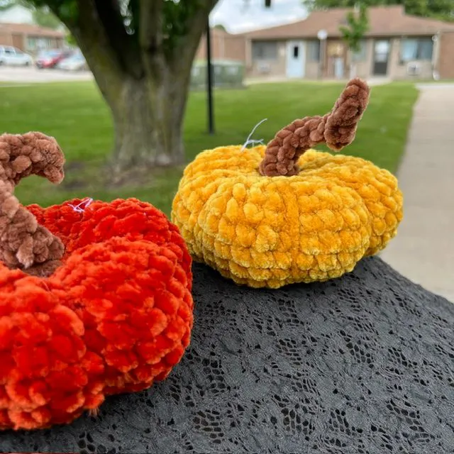 Crocheted Chenille Pumpkin