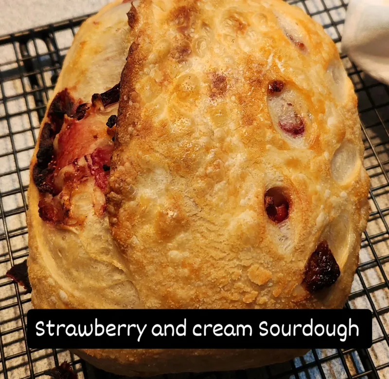 Strawberry and Cream Sourdough Bread
