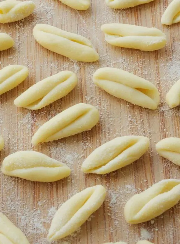 Slow dried, fresh, hand made, organic semolina pasta cavatelli. Sold by the pound.