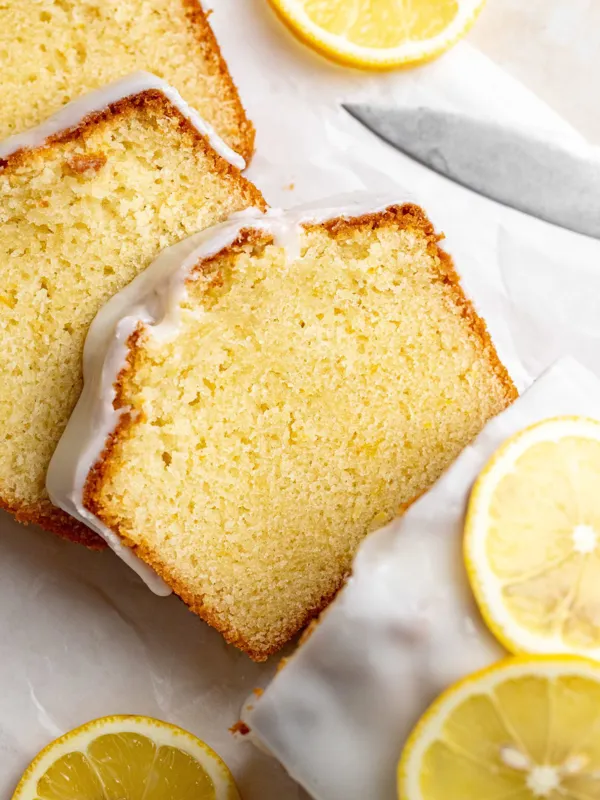 Slice of Homemade Lemon Cake
