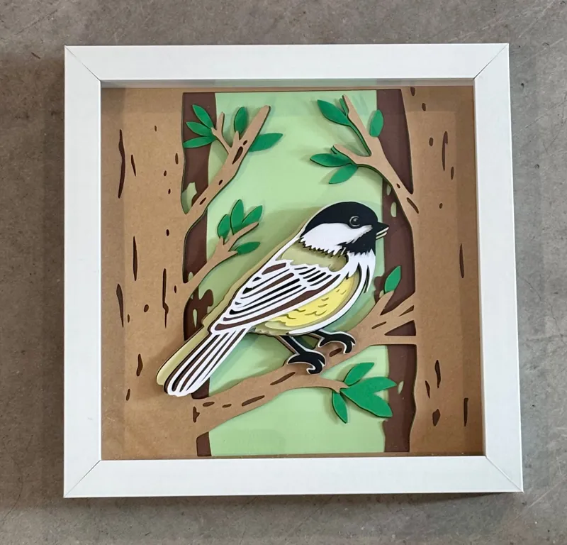 Chickadee shadow box