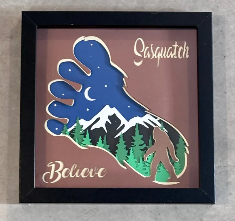 Sasquatch shadow box