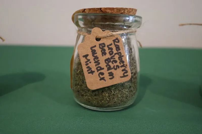 Raspberry Leaves, Bee Balm, Lavender, Mint tea