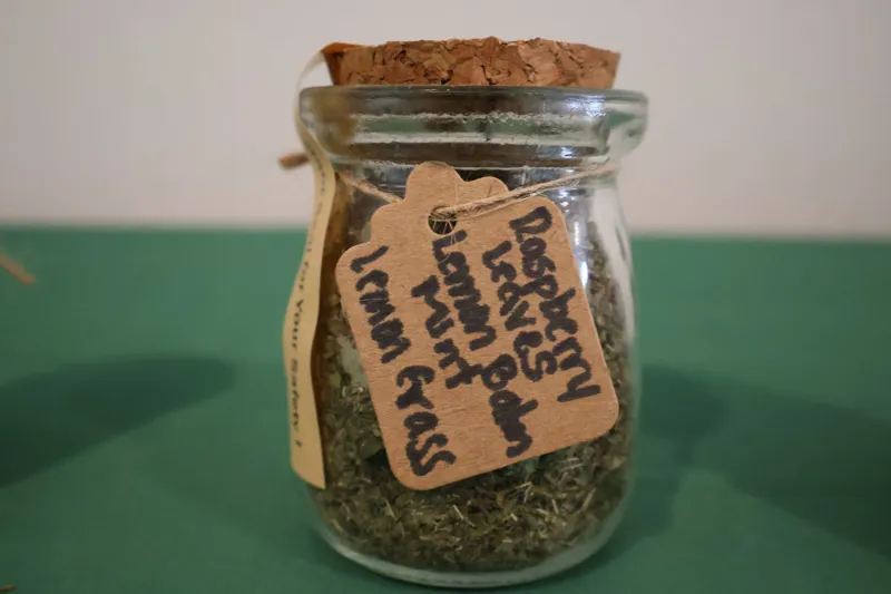 Raspberry Leaves, Lemon Balm, Mint, Lemon Grass tea