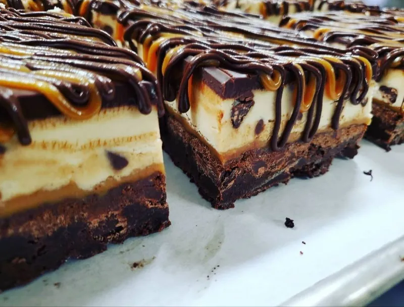 Caramel Cookie Dough Brownies